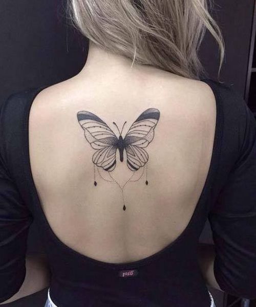 butterfly spine tattoo